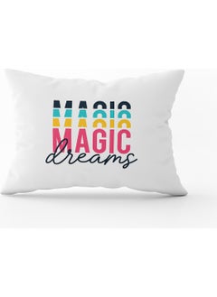 Cango Home White Black Magic Dreams Written Digital Print Throw Pillow Case - CGH439-3550 Double Sided Printed 