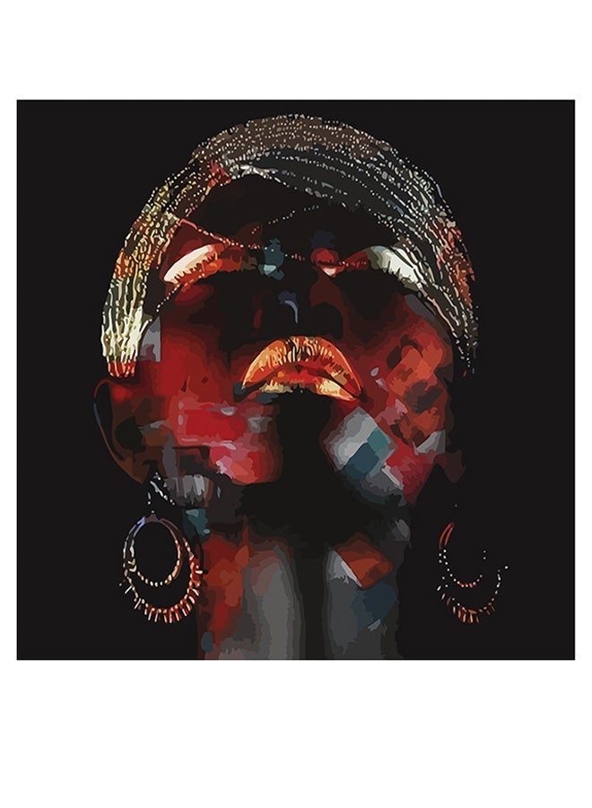 RYN African Beauty Themed Wall Art Black/Gold/Red 30x30cm - Image 1
