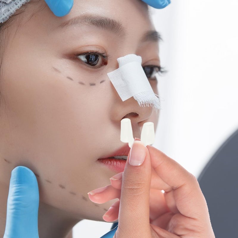 قطعتان من واقي الأنف لجراحات التجميل وتصحيح الحاجز الأنفي، قابل لإعادة الاستخدام، مثبتات فتحات الأنف القابلة للتنفس - Image 5