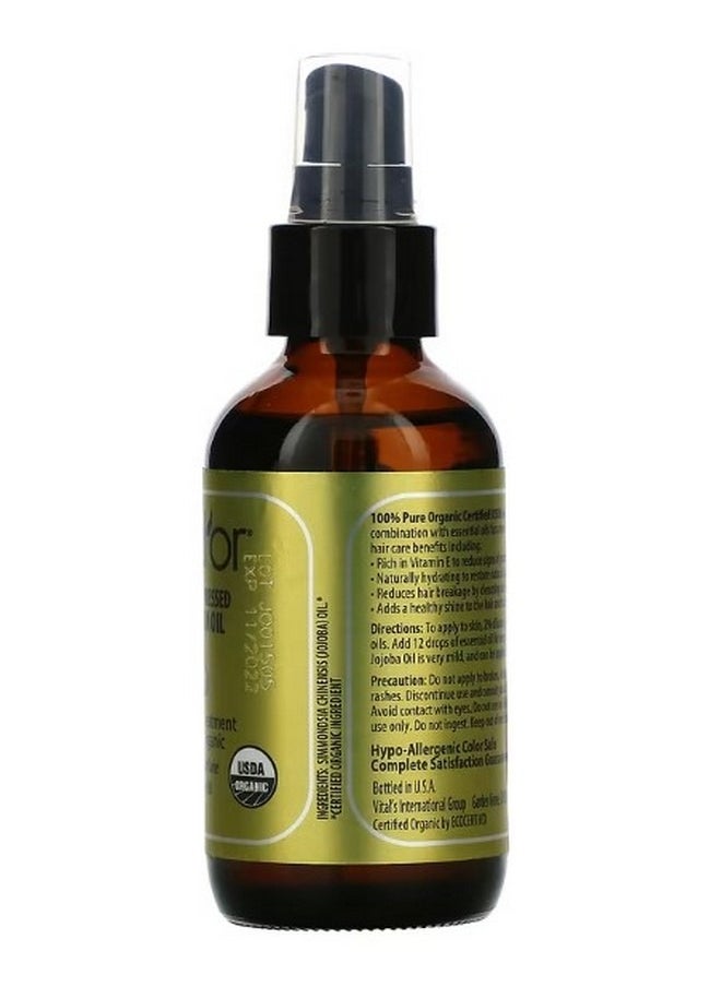 Pura d'or - 100% Pure Cold Pressed Organic Jojoba Oil 4 fl oz 118 ml - Image 1