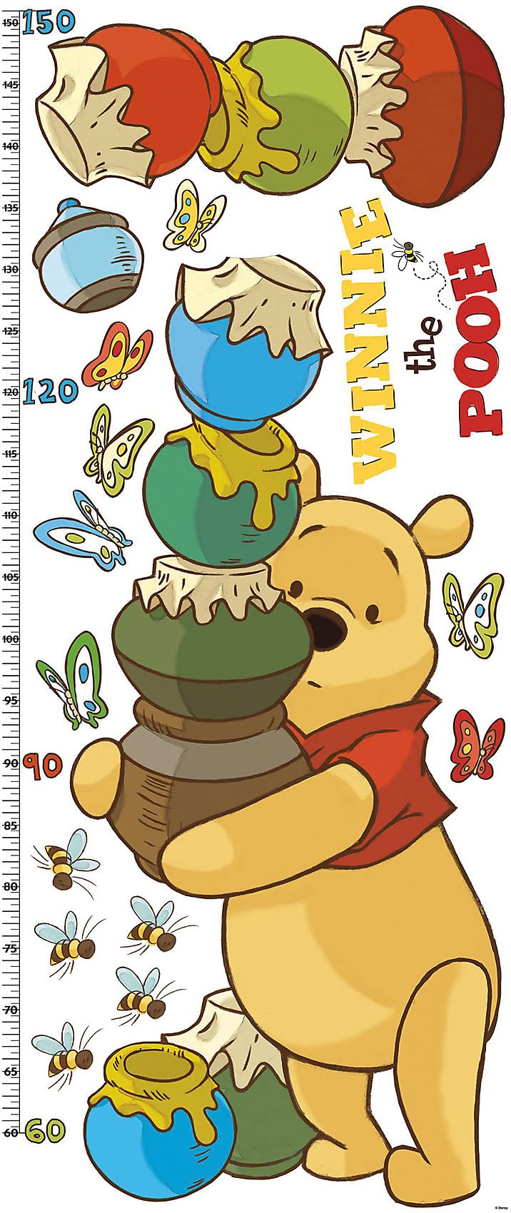 Disney RoomMates Growth Chart RMK1501GC: Winnie Pooh Peel & Stick Inches - Image 1