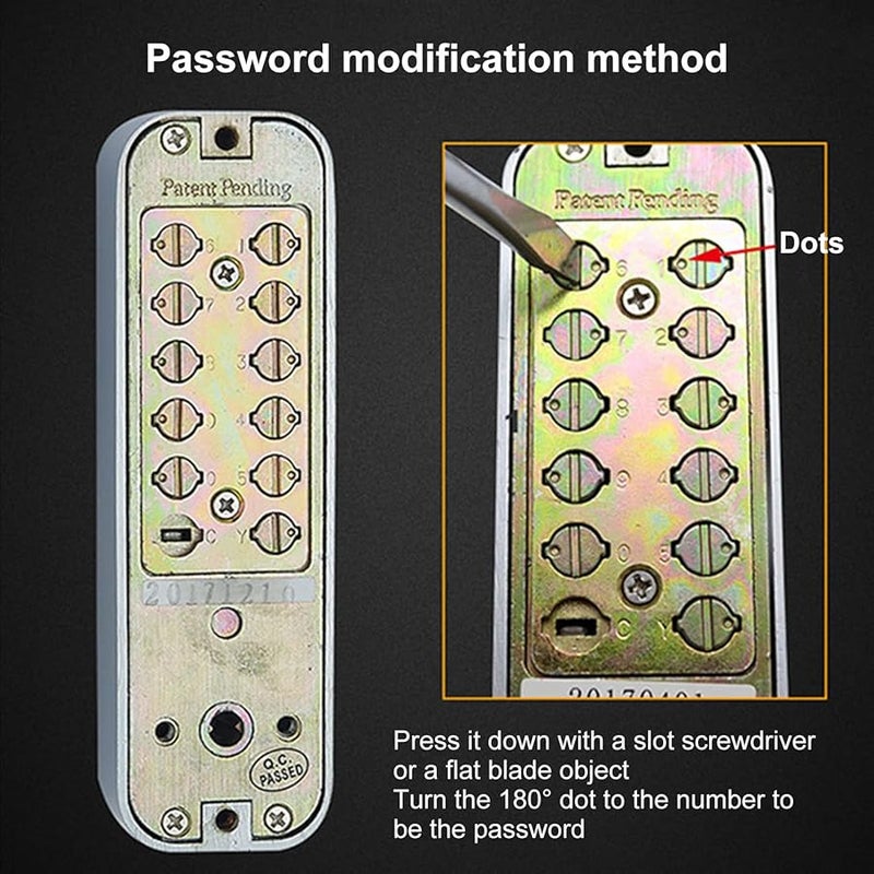 Zinc Alloy Mechanical Password Lock Keyless Entry Anti Theft Security For Indoor Outdoor Use - Image 3