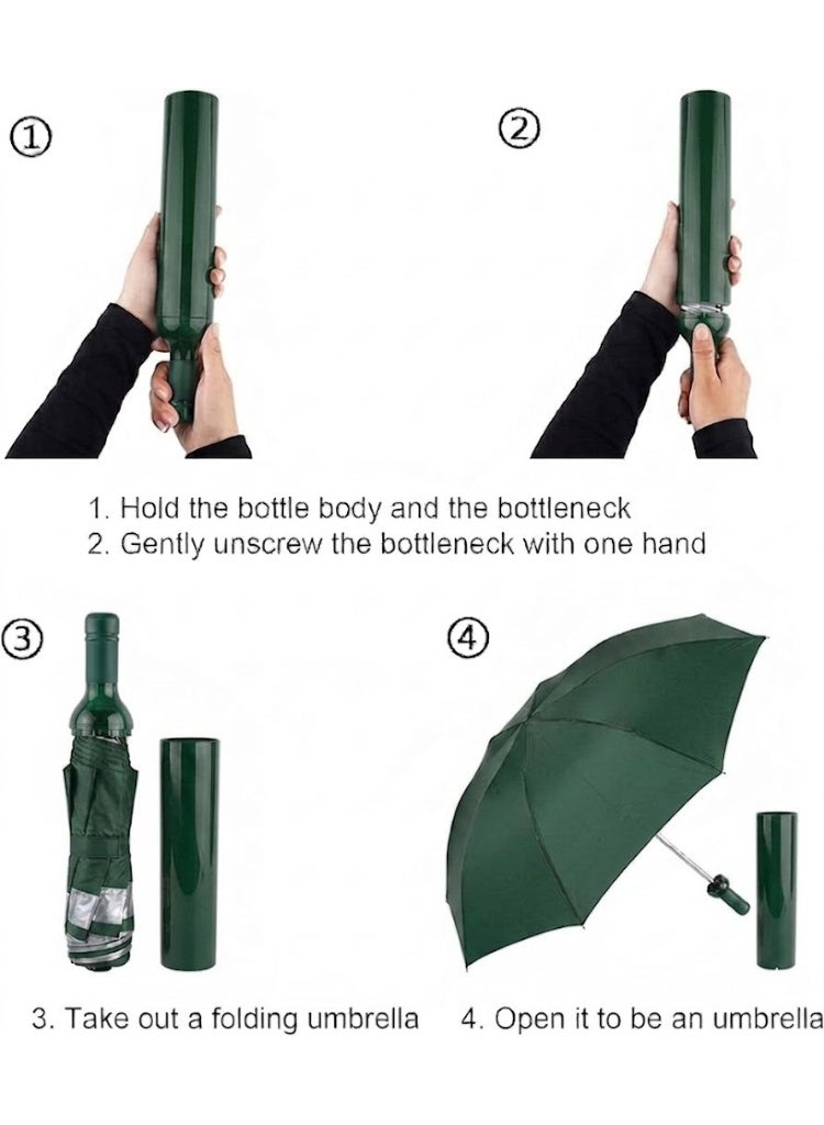 Compact Travel Umbrella with UV Protection and Rain Shield – Double Layer Foldable Automatic Open Windproof Lightweight Umbrella 98cm with Bottle-Shaped Storage Case for Daily Travel and Outdoor Use - Image 3