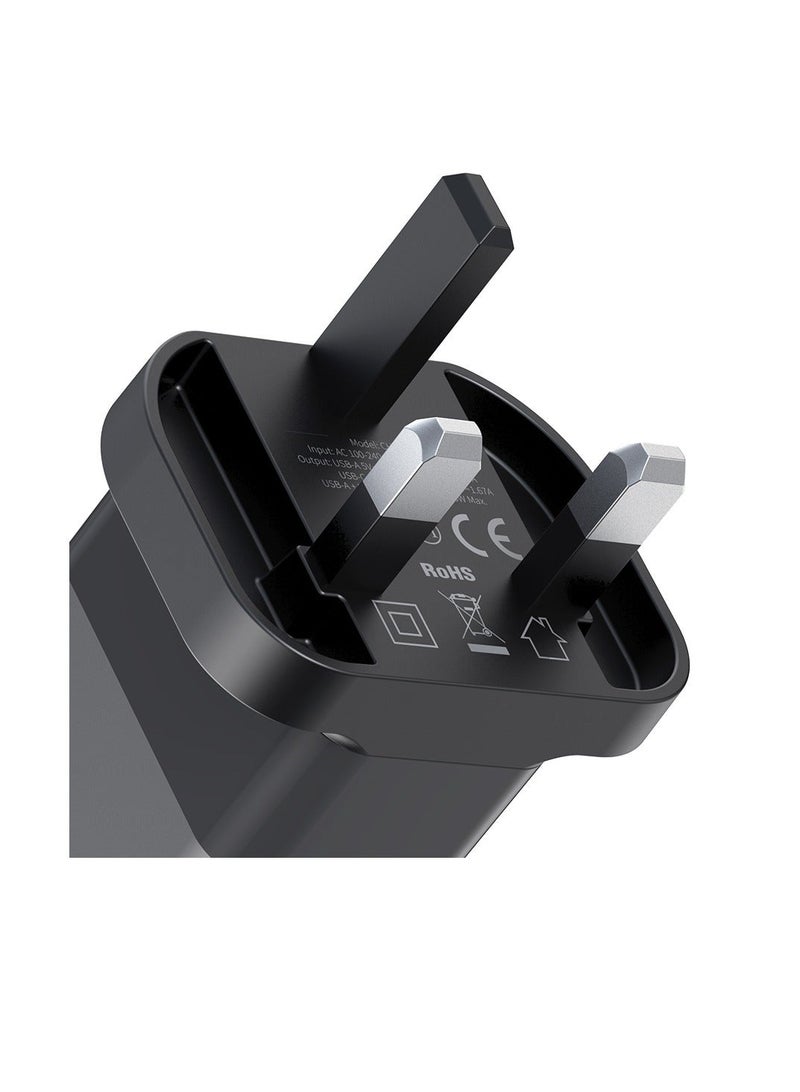 مكدودو شاحن MCDODO CH1302 من سلسلة الهيدروجين بقوة 20 واط مع مجموعة كابلات (قابس بريطاني) - أسود - Image 4