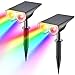 Linkind Solar Spotlights Outdoor Garden Lights, 16 LEDs Color Changing RGBW Solar Powered Landscape Spot Lights, IP67 - Image 2