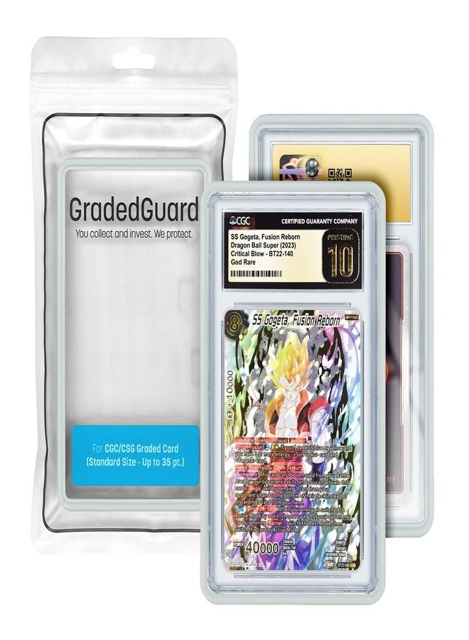 GradedGuard Graded Card Case for Standard CGC Slab Case | Multiple Colors | Soft Touch Matte Finish | Stackable | Made to Fit CGC | Solid TPU and PC Design. (Frosted Clear) - Image 1