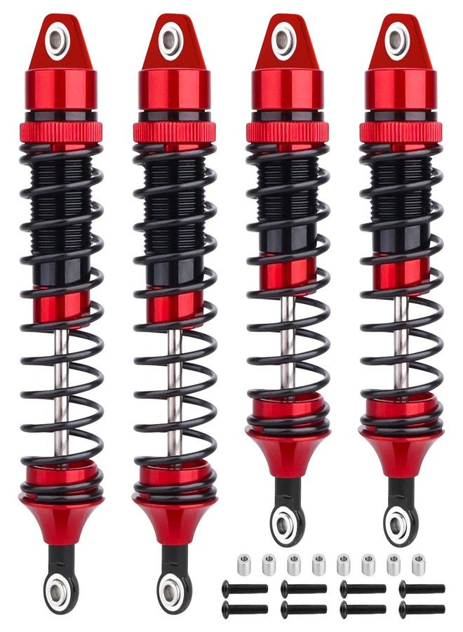 AllinRC 5862 Oil Shock Absorber RC Shocks Damper for Traxxas 1/10 Slash 2WD & 4x4 Nitro Rustler Stampede 4X4 VXL Hoss 4x4 Bandit (Red Black) - Image 1