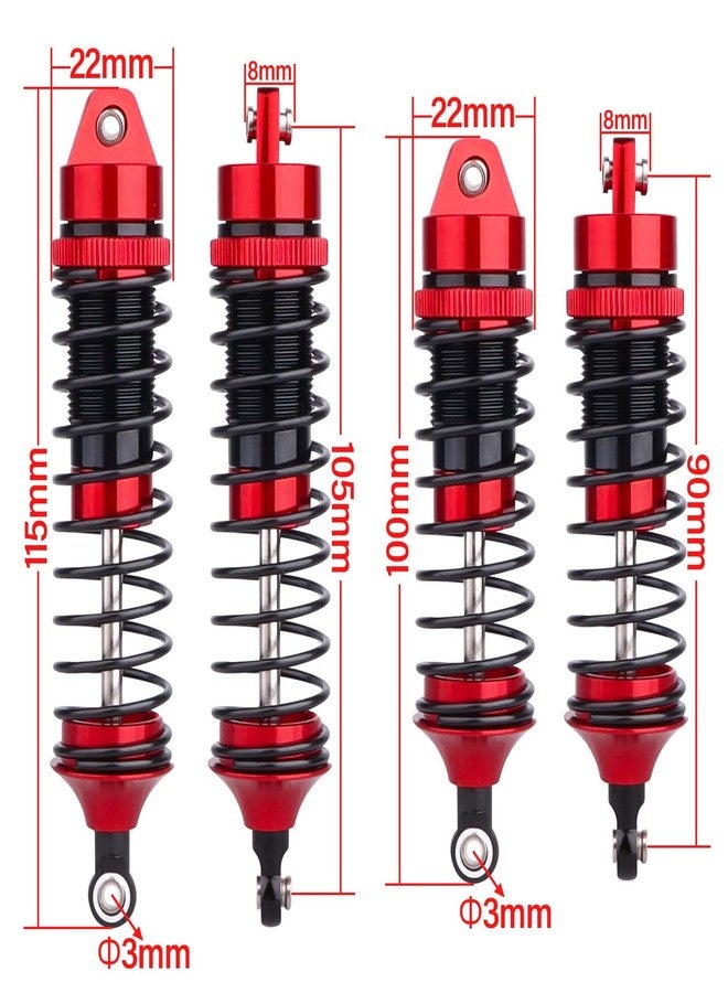 AllinRC 5862 Oil Shock Absorber RC Shocks Damper for Traxxas 1/10 Slash 2WD & 4x4 Nitro Rustler Stampede 4X4 VXL Hoss 4x4 Bandit (Red Black) - Image 3