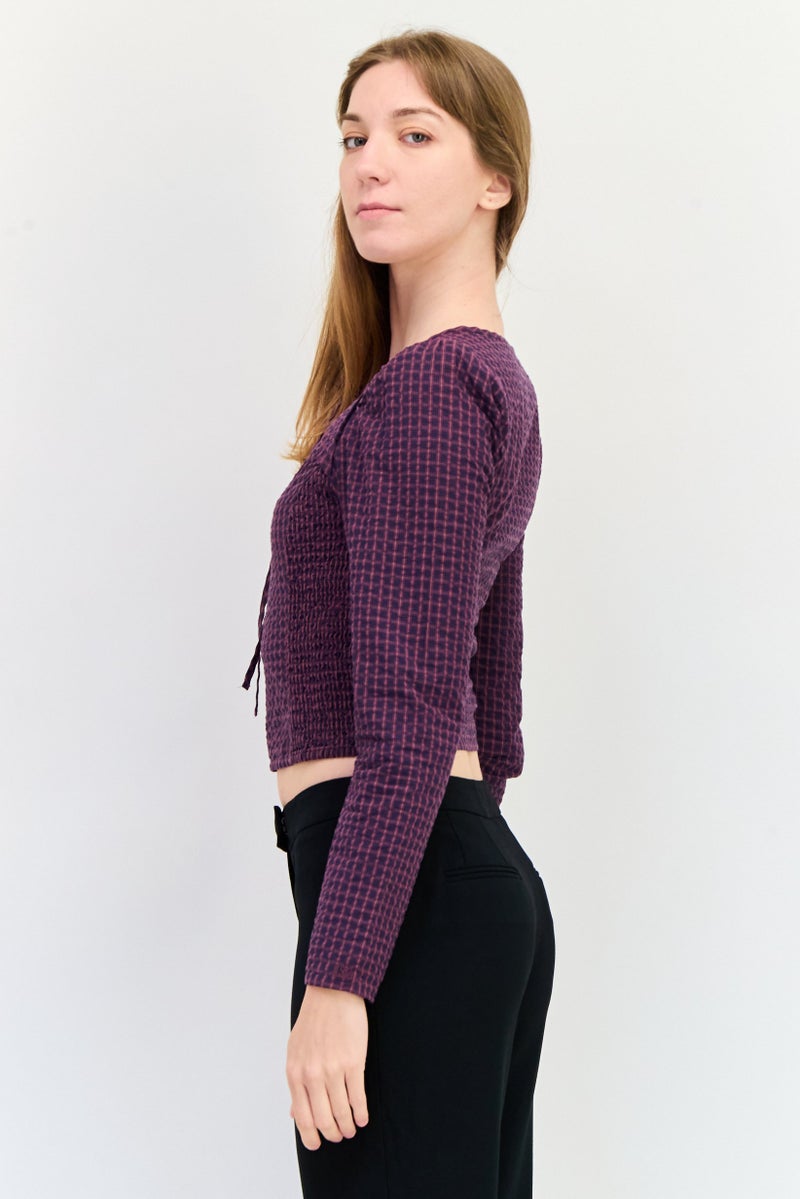 Levi's Women Tie Neck Textured Long Sleeves Blouse, Multicolor  - Image 4