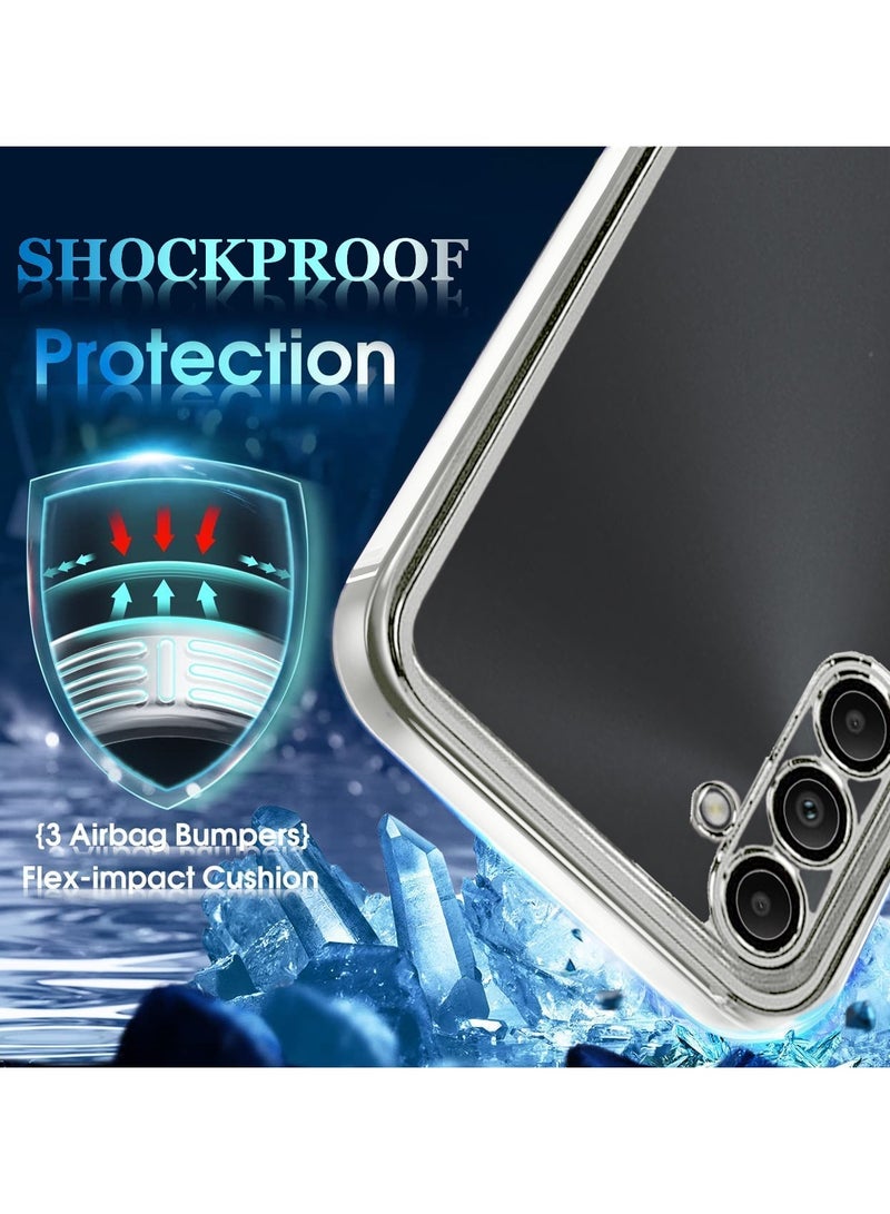 Wtech Samsung Galaxy A05s 4G 2023 Shockproof Luxury Plating Hybrid PC Case Cover - Silver - Image 4