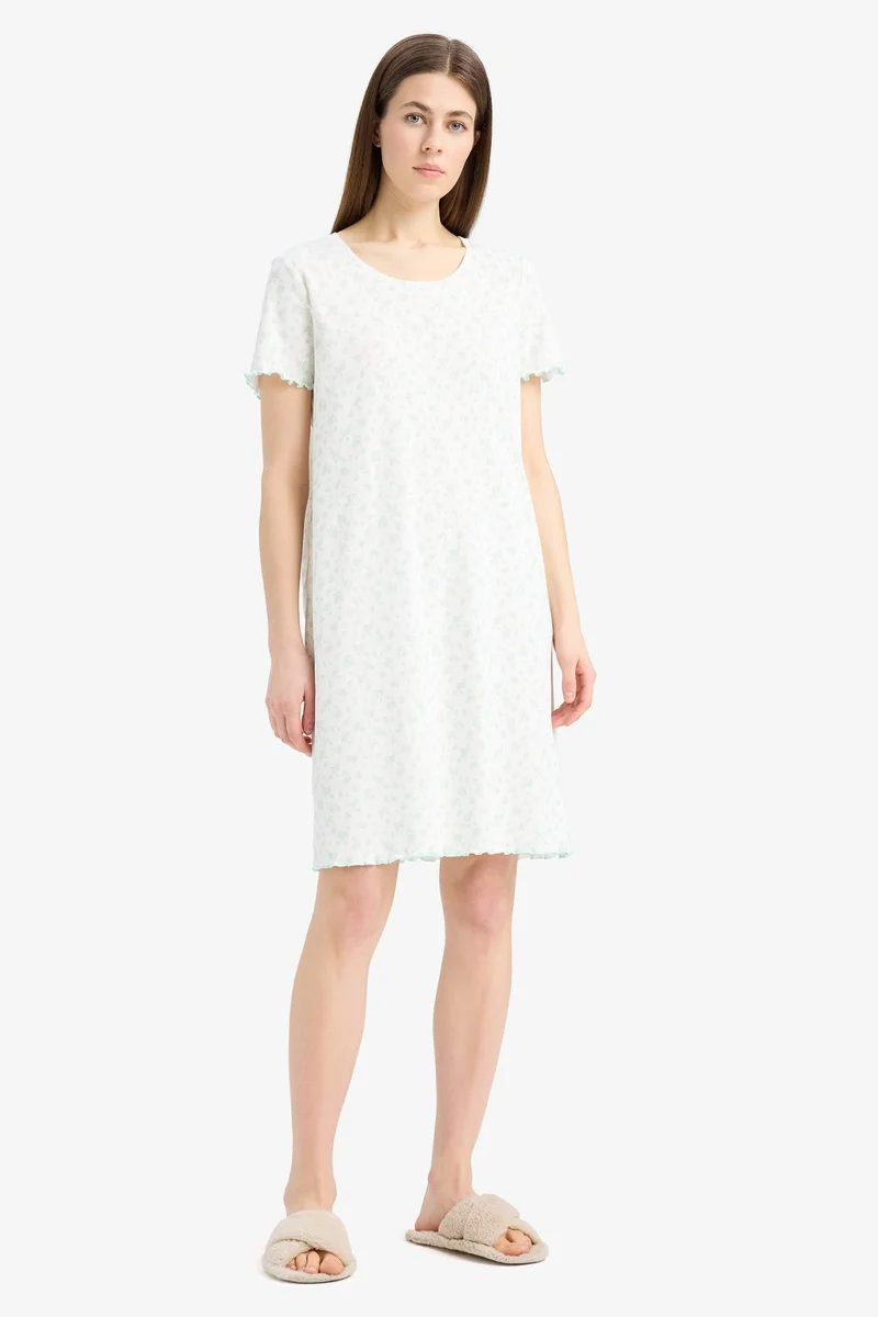 ديفاكتو Fall in Love Regular Fit Crew Neck Corduroy Dress