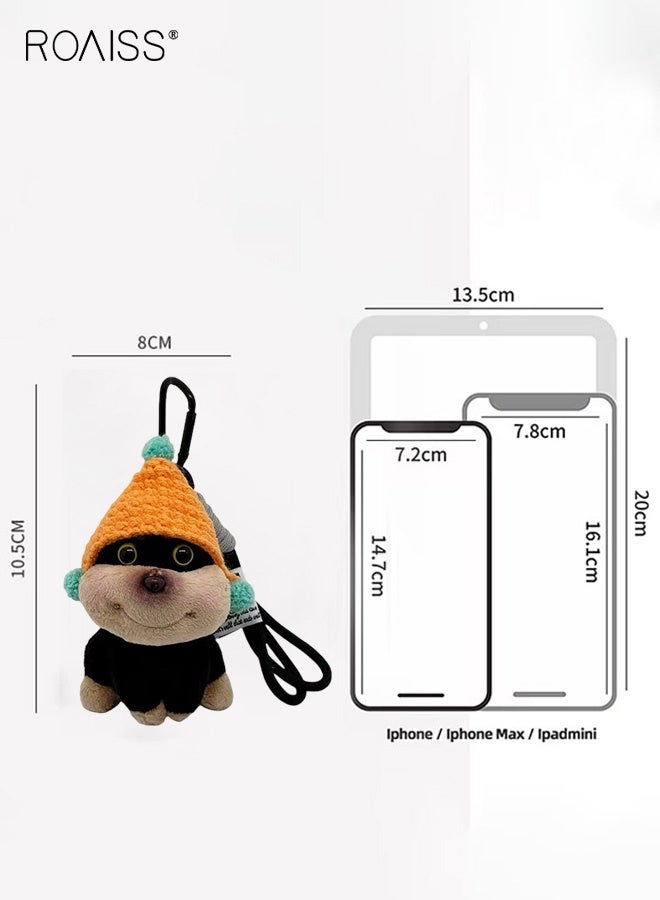roaiss Hat Bee Dog Backpack Plush Doll Charm Bag Charm Bag Charm Couple Funny Small Lightweight Keychain Doll Cute Keychain Suitable for Travel and Anti-Loss - Image 2