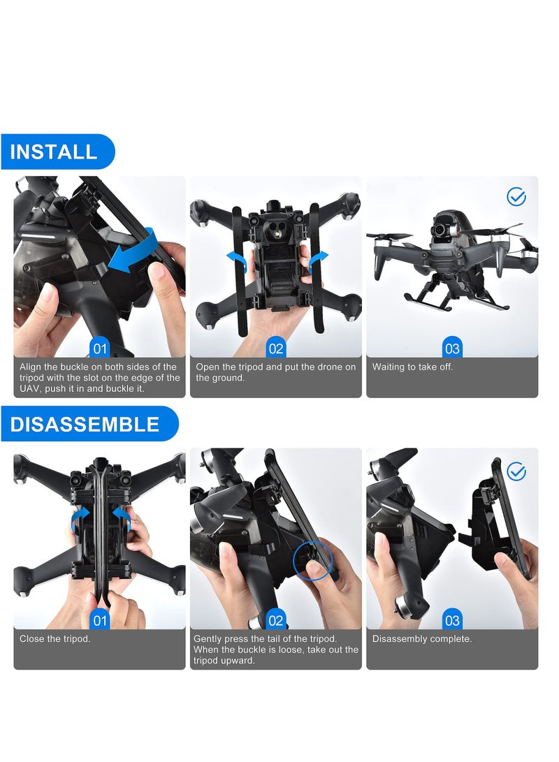 ساق العجلات لطائرة DJI FPV، ملحق قابل للطي بارتفاع ممتد مع صندوق تخزين عصي التحكم، لطائرة DJI FPV درون كومبو لتمديد أرجل الهبوط - Image 5