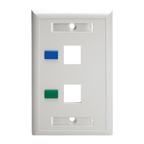 Tripp Lite Dual Outlet RJ45 Universal Keystone Face Plate / Wall Plate White, 2-Port(N042-001-WH) - Image 4