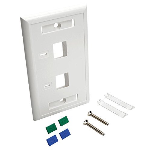 Tripp Lite Dual Outlet RJ45 Universal Keystone Face Plate / Wall Plate White, 2-Port(N042-001-WH) - Image 5