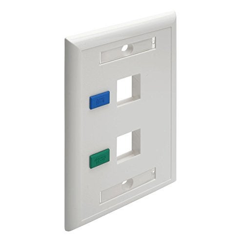 Tripp Lite Dual Outlet RJ45 Universal Keystone Face Plate / Wall Plate White, 2-Port(N042-001-WH) - Image 2