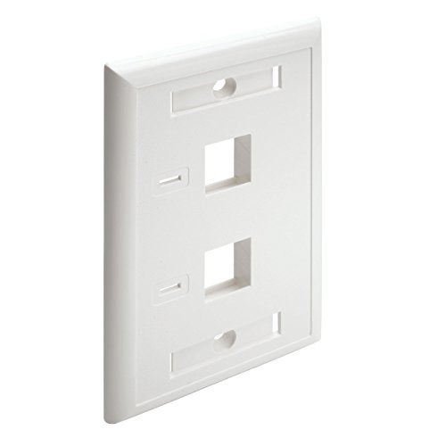 Tripp Lite Dual Outlet RJ45 Universal Keystone Face Plate / Wall Plate White, 2-Port(N042-001-WH) - Image 1