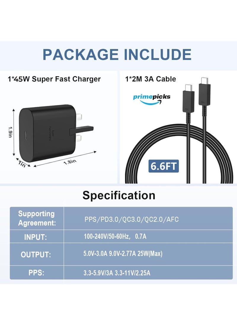 Gravity 45W Super-Fast Charger for Samsung Galaxy, UK Plug, Travel Adapter (Without USB Type-C Cable), Black - Image 4