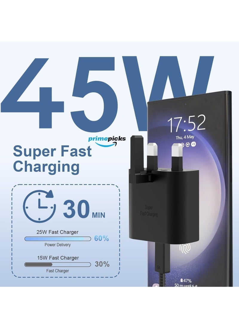 Gravity 45W Super-Fast Charger for Samsung Galaxy, UK Plug, Travel Adapter (Without USB Type-C Cable), Black - Image 3