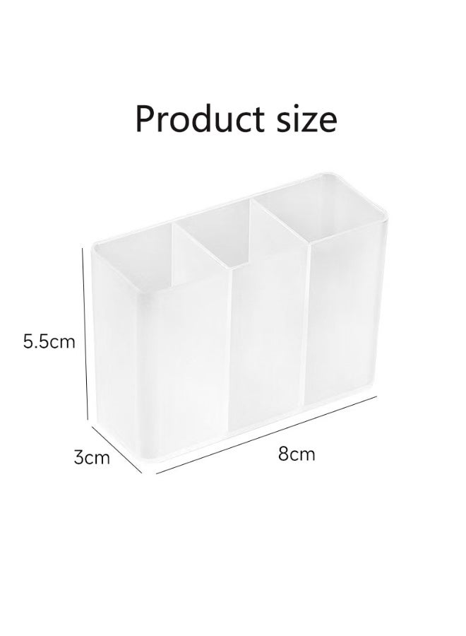 2pcsEasy-Install Wall-Mounted Cosmetic Organizer - Transparent  Storage Rack with Multiple Compartments for Lipstick, Skincare Products & Makeup Tools - No-Drill, Lightweight Design Perfect for Vanity or Bathroom - Image 2