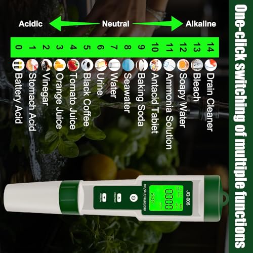OBEST Ph Meter for Water,10 In 1 Digital Ph Tester Pen Back light,ATC±0.01 Resolution High Accuracy PH/TDS/Salt/SG/ORP/EC/Hydrogen/Resistivity/Temp/Nutrient for Aquarium,Pools,Hydroponics,Lab,Drinking Water - Image 3