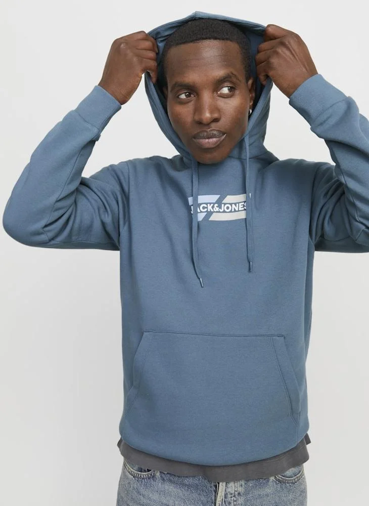 JACK & JONES Logo Print Pull Over Hoodie