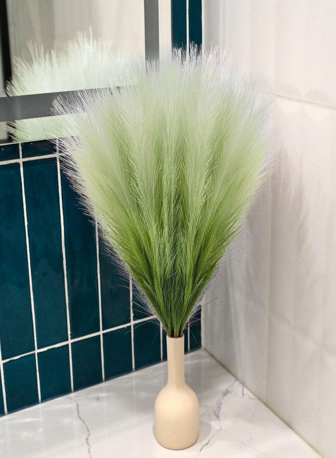 Tender Epoch 6 PCS Faux Pampas Grass Arrangement - 18"/45cm Artificial Fluffy Pompous Grass Stems for Boho Chic Home and Wedding Decor (Sage Green Gradient) - Image 5