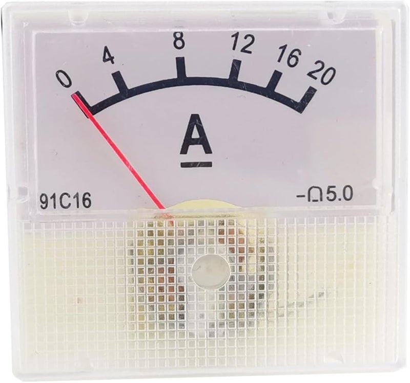 Analog Panel Ammeter DC 0 20A Mechanical Current Meter With Pointer - Image 1
