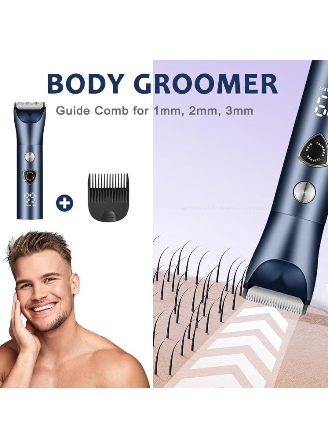 DOSCHER 5-in-1 Body Grooming Kit for Men – Electric Razor with Nose Hair & Beard Trimmer, 3-Speed Shaver, Waterproof, USB Rechargeable, LED Display, Portable Groomer for Travel and Home Use - Image 5