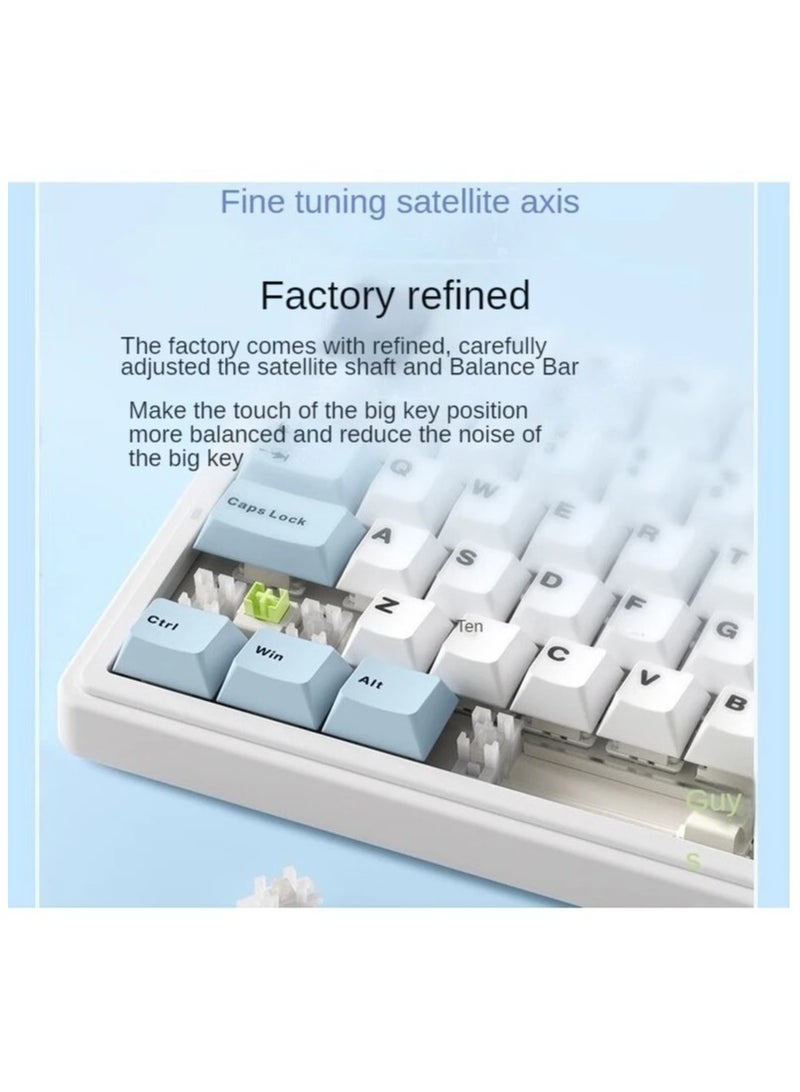 AULA F75 Wireless Mechanical Keyboard,2.4Ghz/Type-C/BT5.0 Mechanical Keyboard,Side Engraved Gasket Hot Swappable Custom Keyboard,Pre-lubed Linear Switches RGB Backlit Gaming Keyboard(Star Vector Switch - Blue) - Image 3