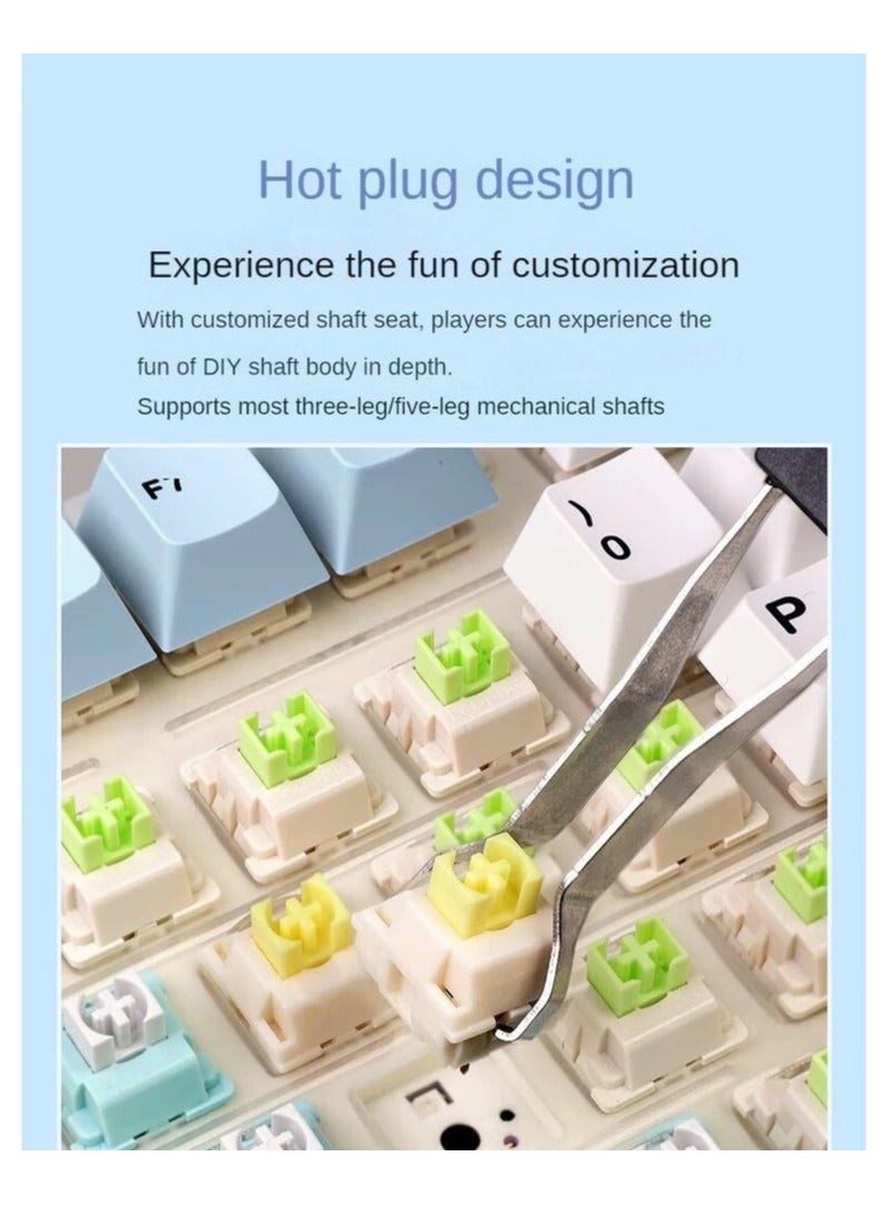 AULA F75 Wireless Mechanical Keyboard,2.4Ghz/Type-C/BT5.0 Mechanical Keyboard,Side Engraved Gasket Hot Swappable Custom Keyboard,Pre-lubed Linear Switches RGB Backlit Gaming Keyboard(Star Vector Switch - Blue) - Image 4