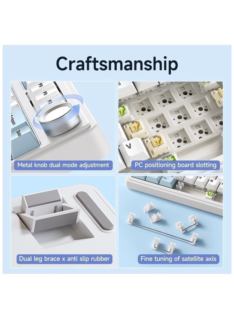 AULA F75 Wireless Mechanical Keyboard,2.4Ghz/Type-C/BT5.0 Mechanical Keyboard,Side Engraved Gasket Hot Swappable Custom Keyboard,Pre-lubed Linear Switches RGB Backlit Gaming Keyboard(Star Vector Switch - Blue) - Image 5