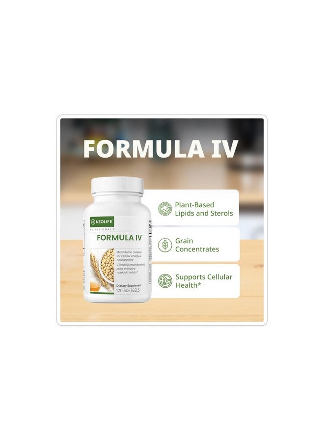 NeoLife - Formula IV Softgel - Vitamins A, C, D, E, B Complex, Multivitamins & Multi-Minerals, Multivitamin for Women & Men, TRE-EN-EN Grain Blend Supplements, Phyto Enzyme Blend - 120 Softgels - Image 2