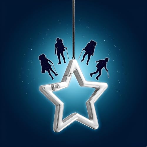 BWESOO Silver Star Shaped Stainless Steel Keychain Clip Carabiner Snap Hook Holder Star Carabiner Key Holder with Key Chain Rings - Image 3