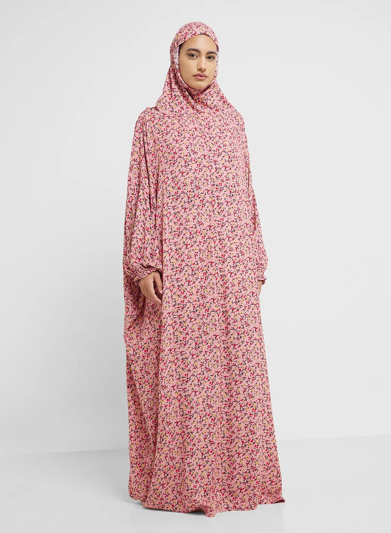 hayas closet Hooded Printed Prayer Dress
