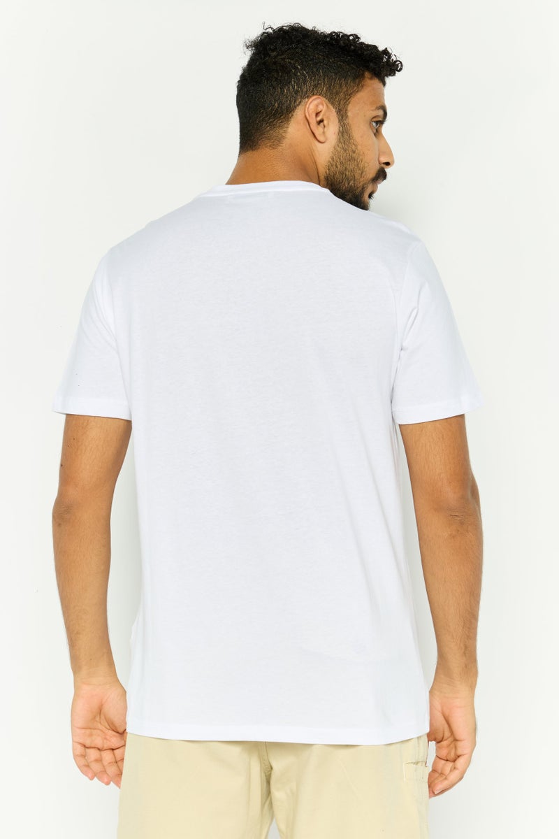 Gazzarrini Men Round Neck Graphic Print Short Sleeves T-shirt, White - Image 4
