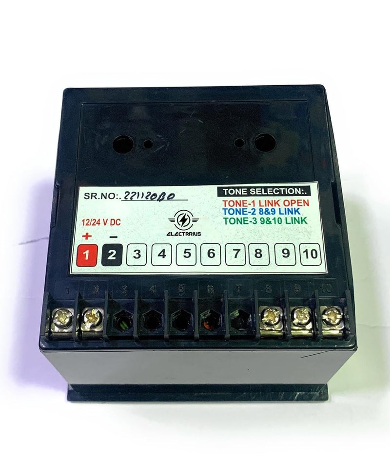 ELECTRRIUS جهاز تنبيه إلكتروني إلكترونيوس للوحة 12 فولت 24 فولت AC DC بحجم 96 × 96 مم صفارة A104 سوداء - Image 4