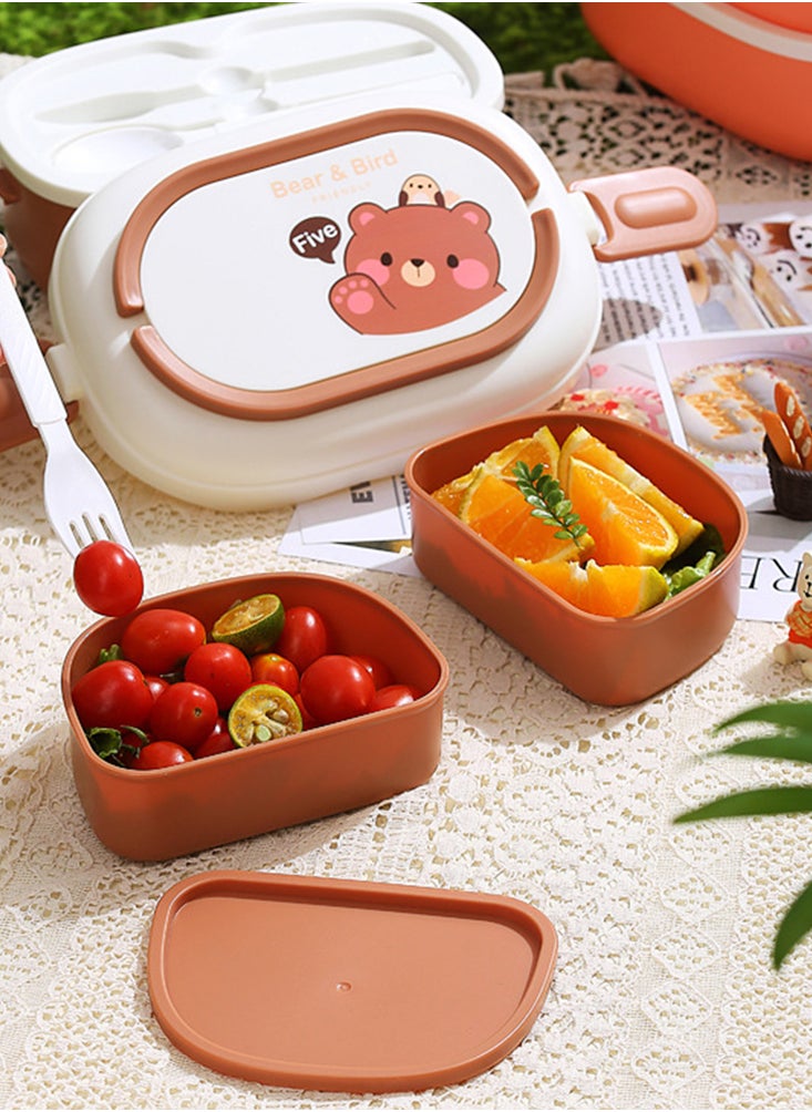 Perfii - 2500ml Bento Box with 3 Compartments and Hidden Handle for Students, Office Worker and Picnics - Image 1