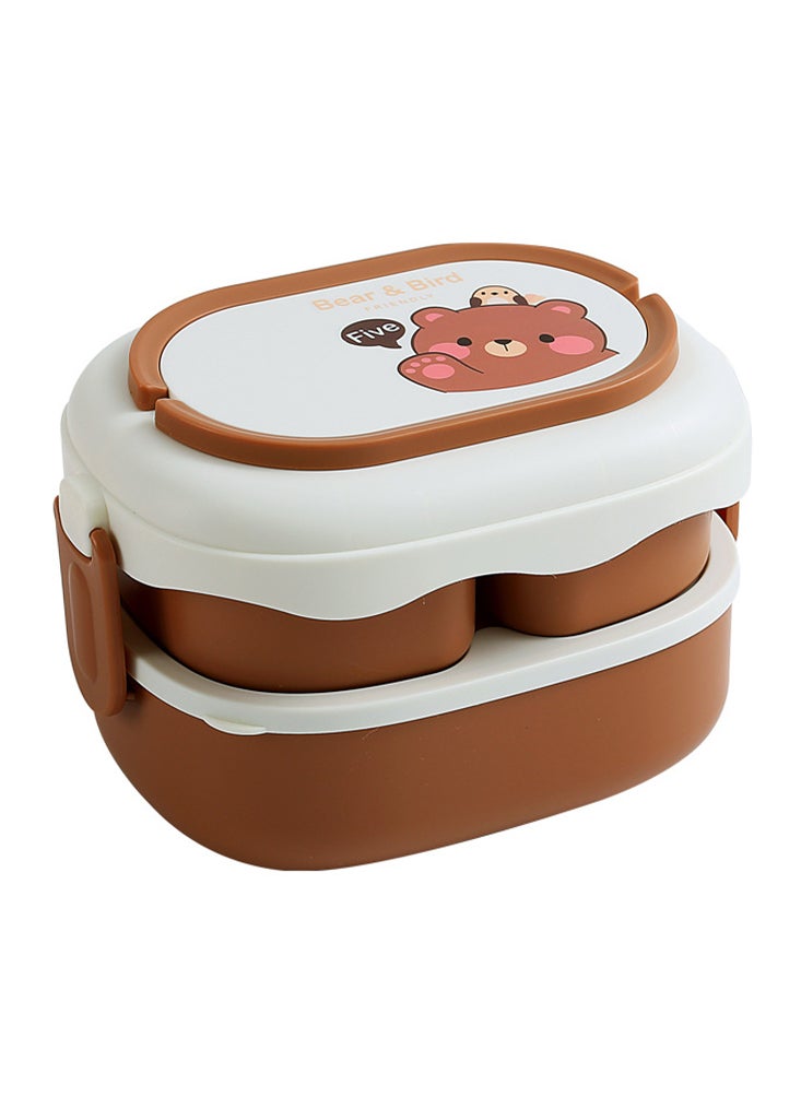 Perfii - 2500ml Bento Box with 3 Compartments and Hidden Handle for Students, Office Worker and Picnics - Image 1