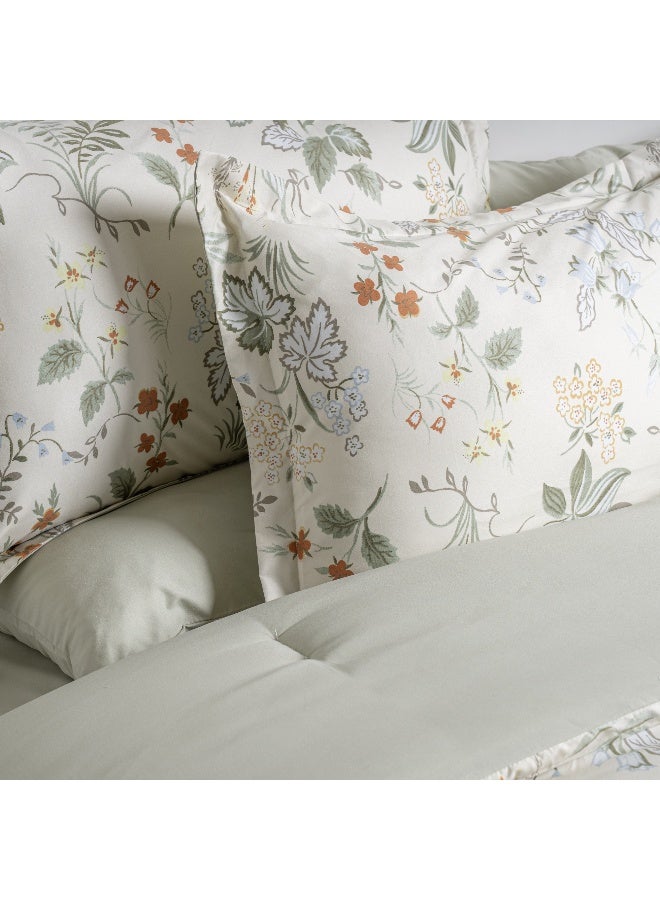 Cottage طقم لحاف صيفي مزخرف بالأزهار من الألياف الدقيقة 6 قطع، بيج 160*240 سم - Image 3