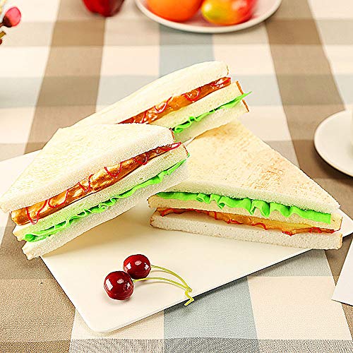 Kmiunty 3PCS Simulation Food Artificial Sandwich Fake Food Bread Model Photography Prop for Home Kitchen Party Decoration - Image 1