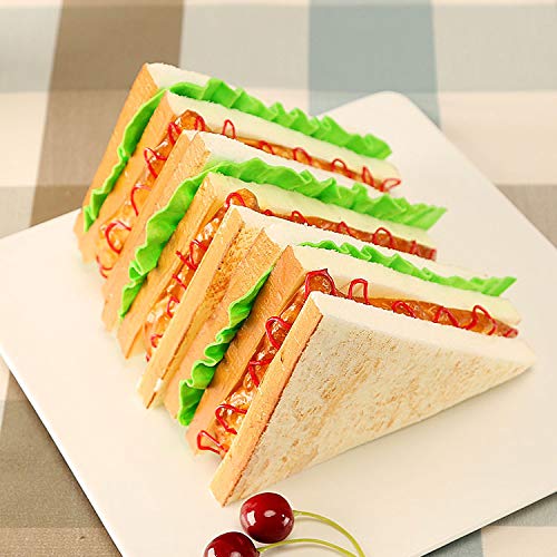 Kmiunty 3PCS Simulation Food Artificial Sandwich Fake Food Bread Model Photography Prop for Home Kitchen Party Decoration - Image 2