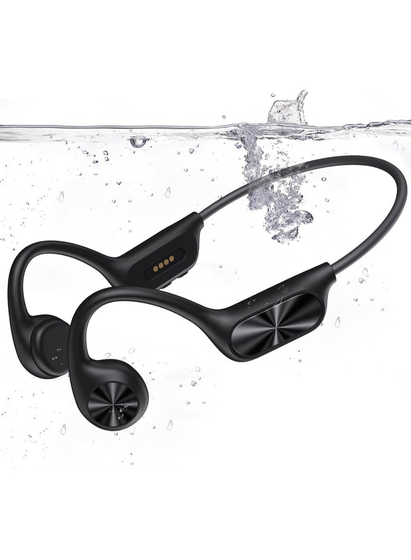 Faylor Bone Conduction Headphones, Open-Ear Wireless Bluetooth Headphones, IPX8 Waterproof & Sweatproof Sport Headphones Suitable for Running, Cycling, Swimming, Outdoor Sports, Black - Image 1