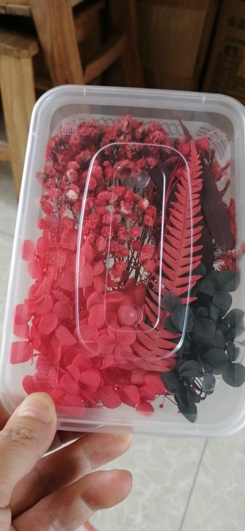 iKalaa Preserved Dried Flower | Resin Art |Nail Art | Jewelry | Candle Making | Craft & DIY Accessories (Red and Black) - Image 4