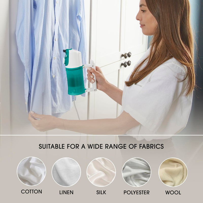 Conair Travel Steamer for Clothes - Mini Garment Steamer, Fabric Steamer in Green by Travel Smart - Packable in Carry On Luggage - Dual Voltage - Image 3