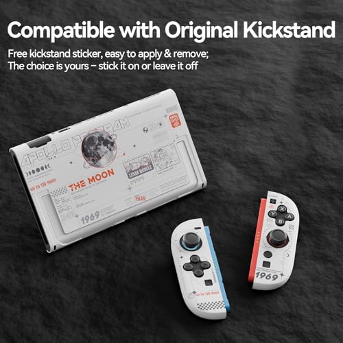 GEEKSHARE غطاء صلب GeekShare متوافق مع نينتندو سويتش 2 (2025)، غطاء واقي مضاد للخدوش قابل للتوصيل مع سويتش 2 مع جوي كون قابل للفصل، القمر (أبيض ضوء القمر) - Image 4