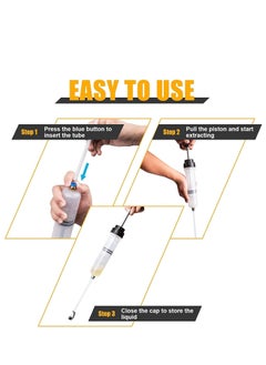 Bukela Fluid Extractor Fluid Syringe Pump 200ml Automotive Oil Extractor Pump Oil Transfer Syringe with Hose Manual Fuel Suction and Filler Fluid Oil Change Evacuator for Car Motorcycle Motor Vehicles  - Image 5
