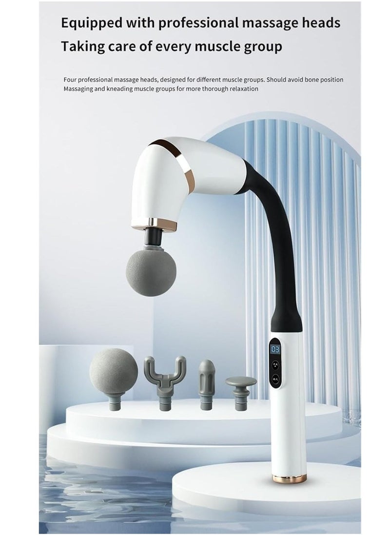 JAJEEK مسدس تدليك بمقبض ممتد – جهاز تدليك للظهر على شكل U ثوري لتخفيف الألم، جهاز تدليك عميق للأنسجة للجسم للرقبة والكتفين والساقين – تصميم قوي، قابل للتعديل، مريح، محمول لاستعادة العضلات وتخفيف التوتر - Image 4