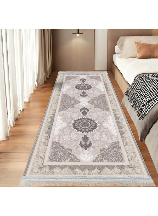 SMART HOME Long, padded, and soft hallway rug 200x100 cm – Bedroom and hallway rug – Modern geometric pattern floor rug – Luxurious entryway and corridor rug – Comfortable everyday home rug - Image 1