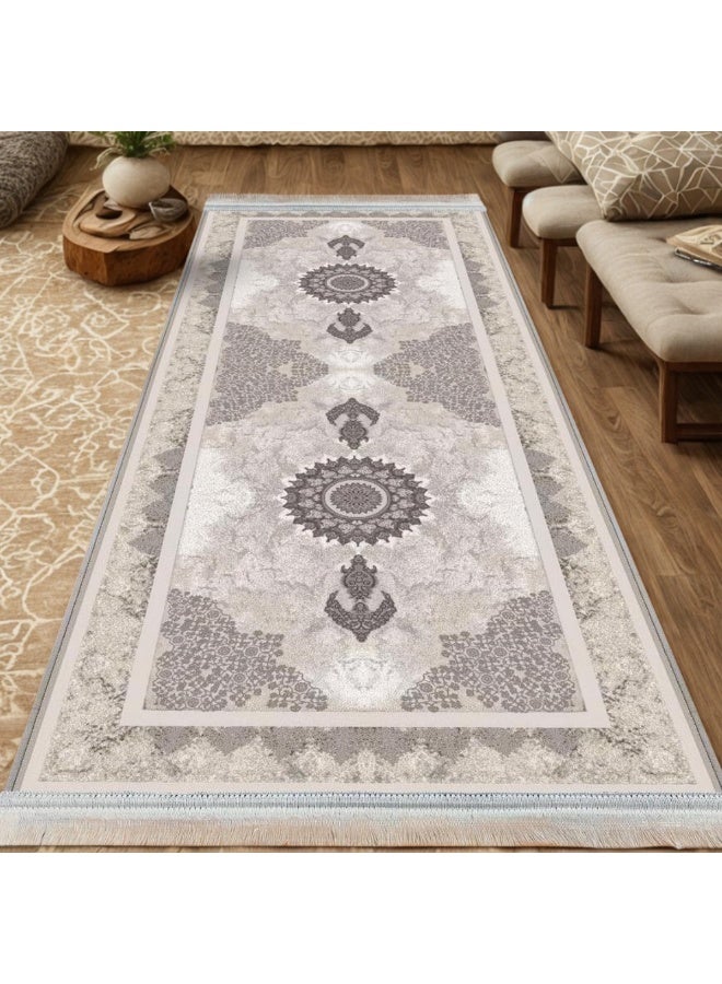 SMART HOME Long, padded, and soft hallway rug 200x100 cm – Bedroom and hallway rug – Modern geometric pattern floor rug – Luxurious entryway and corridor rug – Comfortable everyday home rug - Image 4